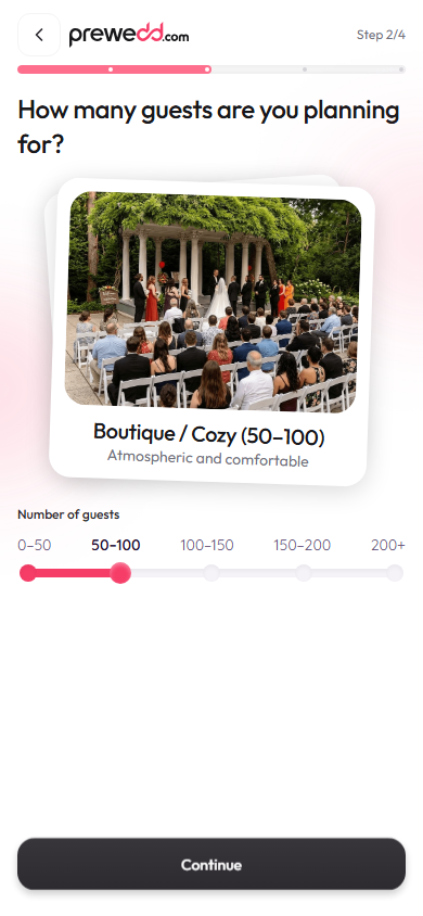 The quiz's guest count step