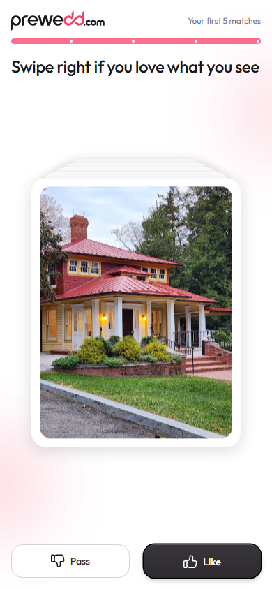 Swiping right on a real venue photo